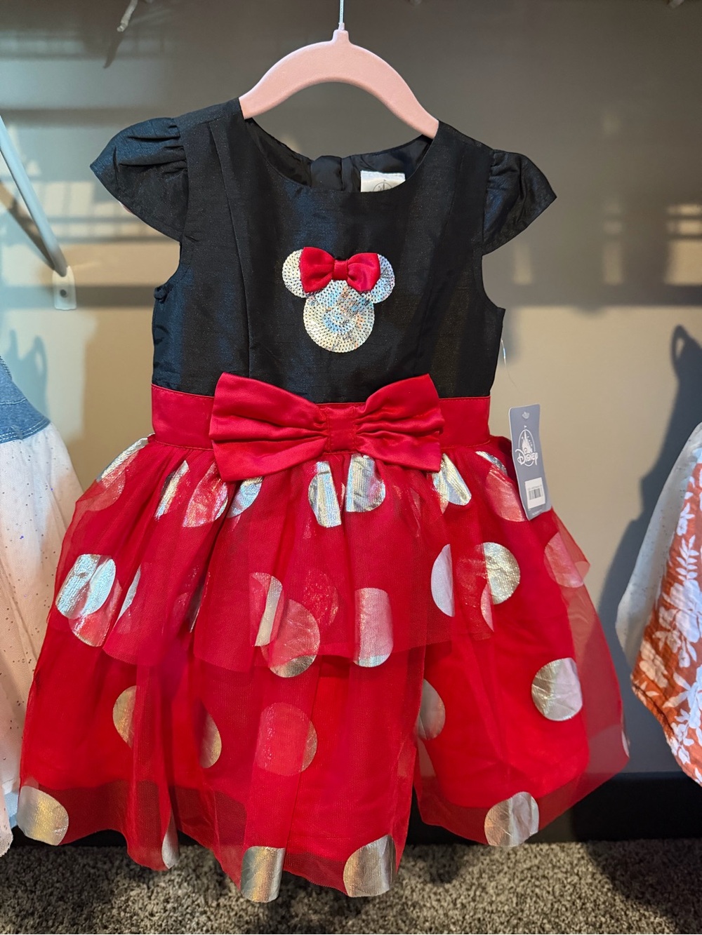Disney Red & Black Minnie Polka Dot Bow Dress